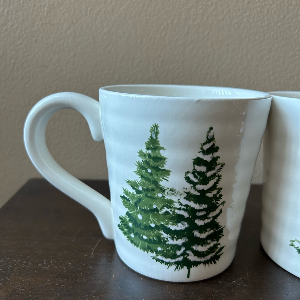 Maxcera set of 2 Christmas Mugs New Evergreen Trees Ceramic - Picture 5 of 5